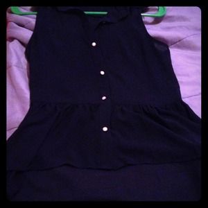 Sexy Navy Blue Peplum Top