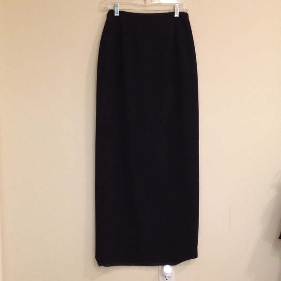 Formal Long Black Skirt w/Back Slit