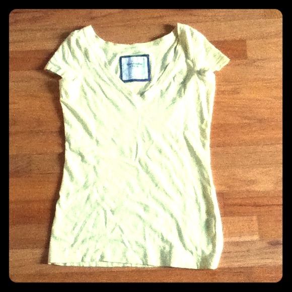 Pale yellow Abercrombie v-neck