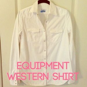 Equipment white western shirt sz xs.