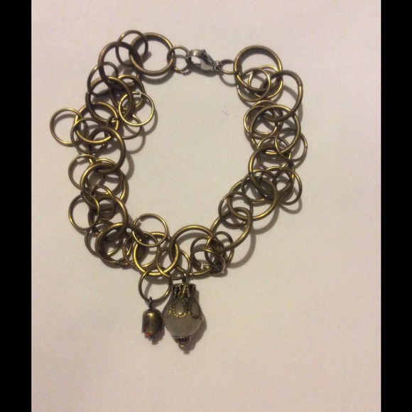 Brass jump ring bracelet
