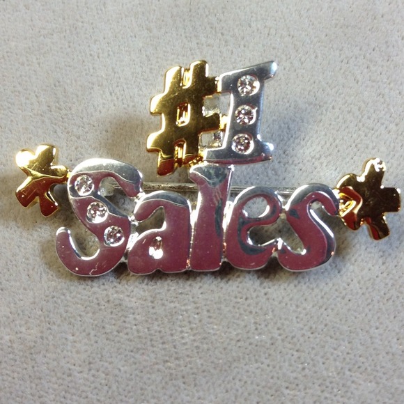 #1 SALES PIN/PENDANT Silver and Gold Tone