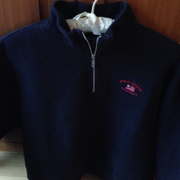 Ralph Lauren Navy Blue Front Zip Sweater - Picture 1 of 3