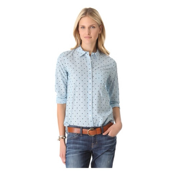 J. Crew Tops - J.Crew Boy polka-dot shirt