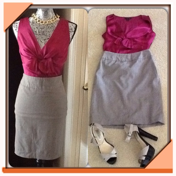 Tan pencil skirt