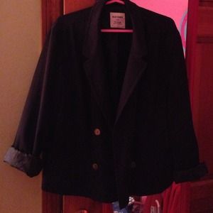 Black casual blazer with metal buttons