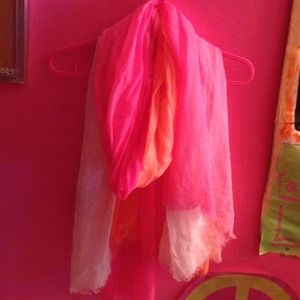Fun orange, pink, and white scarf