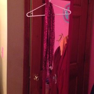 Pink and black cheetah print scarf