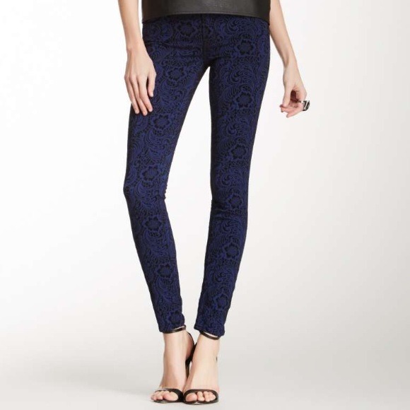 7 for all mankind jacquard lace skinny jeans