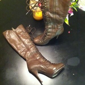 Brown lace up boot
