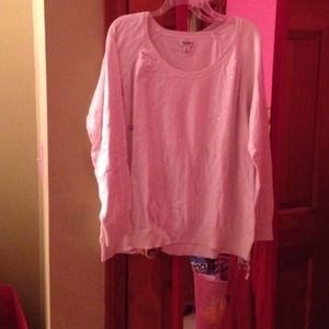 White sweater with sparkles on the front