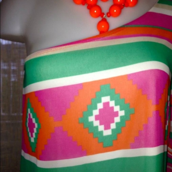 Aztec One Shoulder Dress - Picture 3 of 4