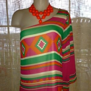 Aztec One Shoulder Dress