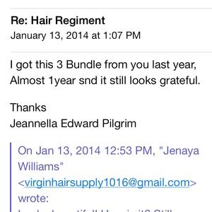 Virgin hair customer feedback