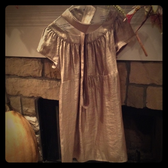 Top shop metallic gold dress