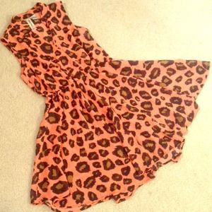 *REDUCED!*Coral Leopard Print Mimi Chica Dress - S