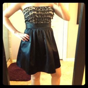 Totally fun and girly Tuxedo top short black dress