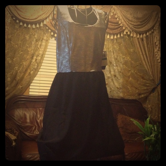 tempted Apparrel a beautiful dress/Metallic top