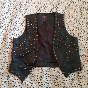 F21 faux leather vest.