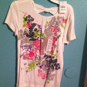 White butterfly shirt