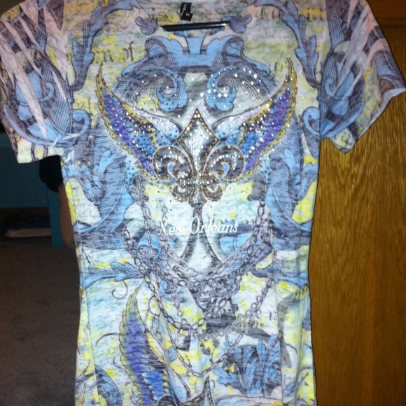 New Orleans embellished short sleeve shirt