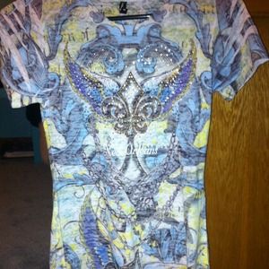 New Orleans embellished short sleeve shirt