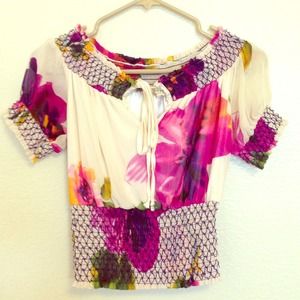 floral blouse/ crop