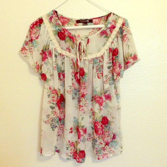 Floral sheer blouse