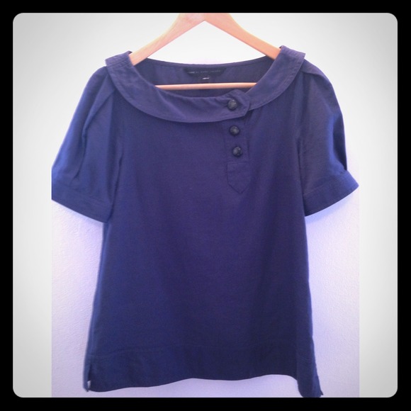 Marc by Marc Jacobs Navy Top w/ Boatneck Collar
