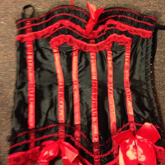 Red and black sexy corset