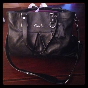 *NEW* black leather coach purse