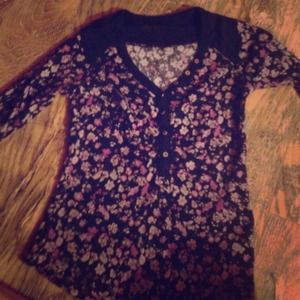 Floral top black and purples