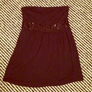 Sequin embellished tube top