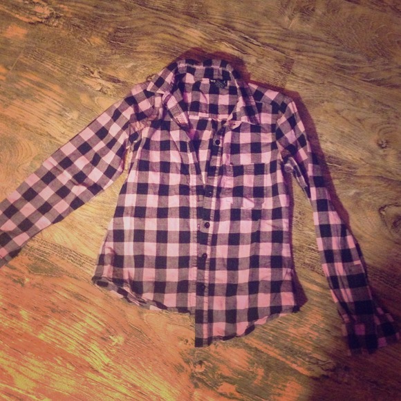 Pink and black  Flannel or plaid top