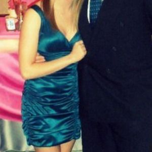 Blue silk dress