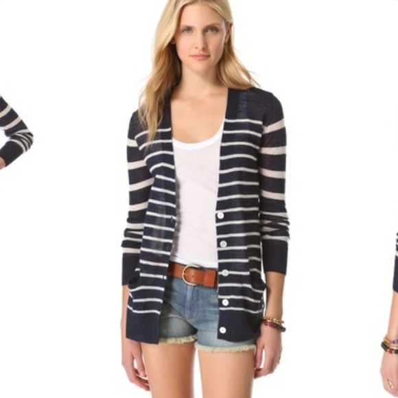 Joie adelia nautical stripe alpaca cardigan S