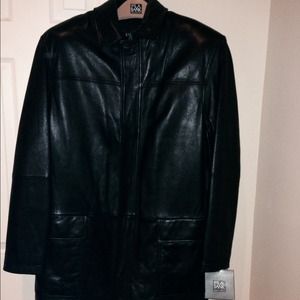 Men's Jos A Bank NWT Black Leather Lambskin Jacket