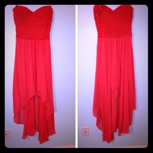 Coral High-low dress