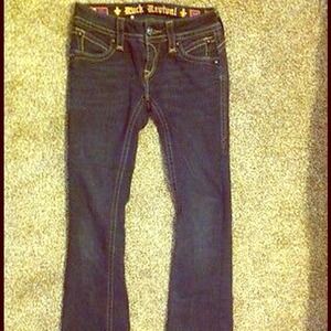 Dark blue jean rock revivals