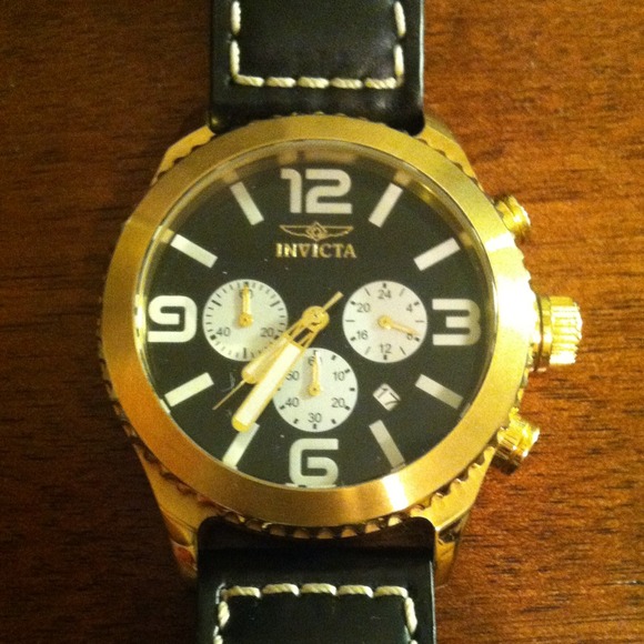 INVICTA BLACK/GOLD watch model 1428