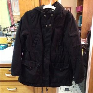 H&M black hoodie coat