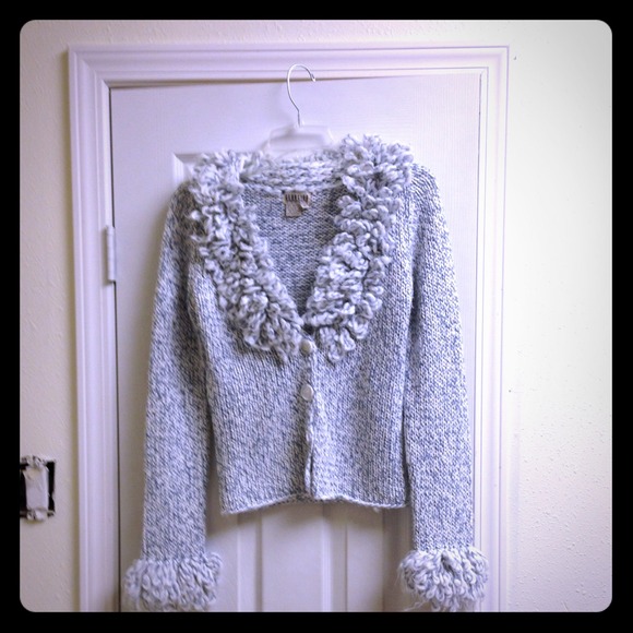 Blue and white winter sweater