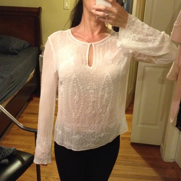 Ice Tops - ICE white sheer beaded top