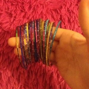 Multi colored forever21 bangle bracelets