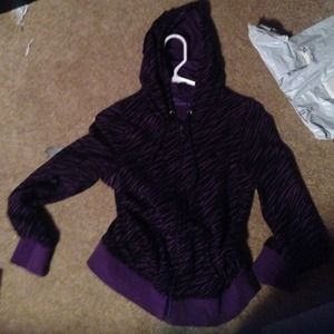 Zebra striped zip up hoodie