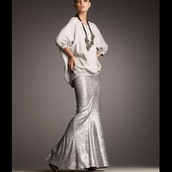 Donna Karan long sequin mermaid skirt 6