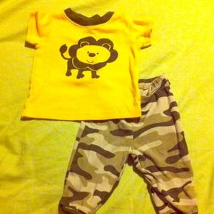 3-6 month camo lion set.