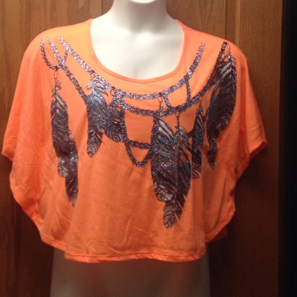 Neon orange crop top
