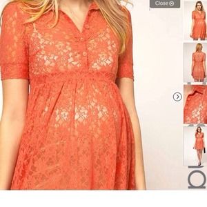 ASOS Orange lace maternity dress