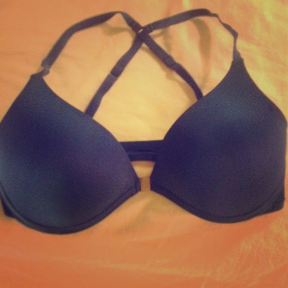 Gilly Hicks Royal Blue cross-back bra (front hook)